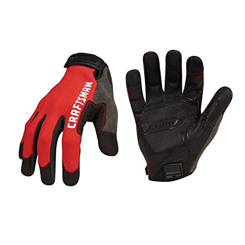 CRAFTSMAN CMMT14199 Touchscreen Compatible Unisex Silicone Grip Mechanic Gloves, Large - size: Large