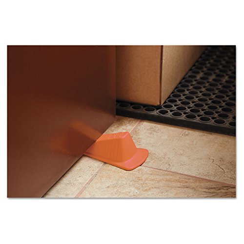 00965 Giant Foot Doorstop, No-Slip Rubber Wedge, 3-1/2w x 6-3/4d x 2h, Safety Orange