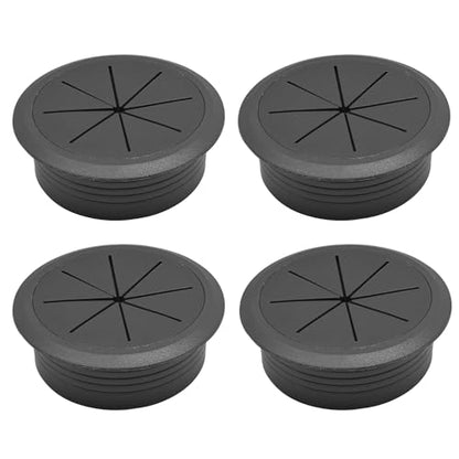Desk Grommet 2-1/16" (53 mm), Desk Hole Cover for Cables Black, Cable Grommet ABS Plastic, Desk Hole Grommet for Office and Home Table Cable, Detachable & Flexible Cable Cord Organizer-4 Pcs - size: 2-1/16"(53 mm)-4Pcs, style: Black