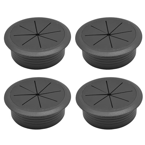 Desk Grommet 2-1/16" (53 mm), Desk Hole Cover for Cables Black, Cable Grommet ABS Plastic, Desk Hole Grommet for Office and Home Table Cable, Detachable & Flexible Cable Cord Organizer-4 Pcs - size: 2-1/16"(53 mm)-4Pcs, style: Black