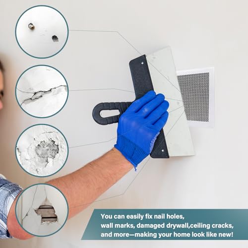 Drywall Repair Patch Kit 12x12 Inch - Heavy-Duty Aluminum Wall Repair Patch, Strong Self-Adhesive Mesh for Fixing Wall Holes & Cracks, Easy to Sand & Paint, 5 Pack