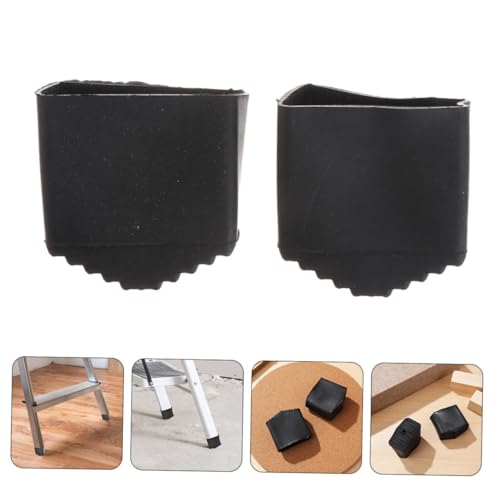 Outanaya 4pcs Ladder Non-Slip Mat Stair Ladder Pads Rubber Feet Covers Slip Protection Simple Installation for Renovations and Maintenance