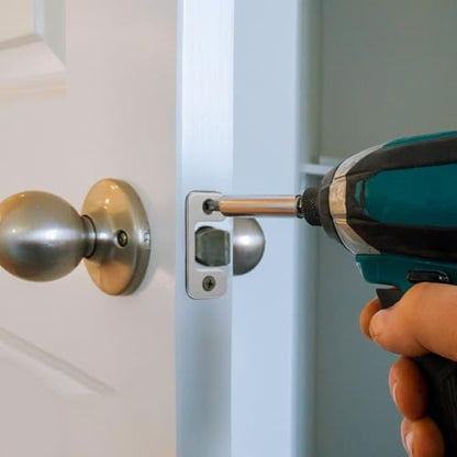 Adjustable Strike Plate for Exterior Doors, Large Hole and Narrow Edge Frame Striker for Door Latch Home and Rental Security Strike Plate -Smooth Lock Every Time