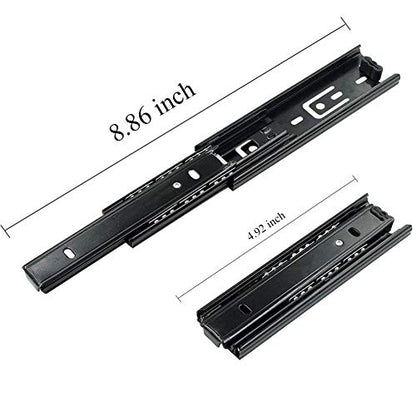 5 Inch Full Extension Drawer Slides Mini Ball Bearing Mount Drawer Slide for Cabinet Short Drawer Slides 1 Pair Black - size: 5 Inch