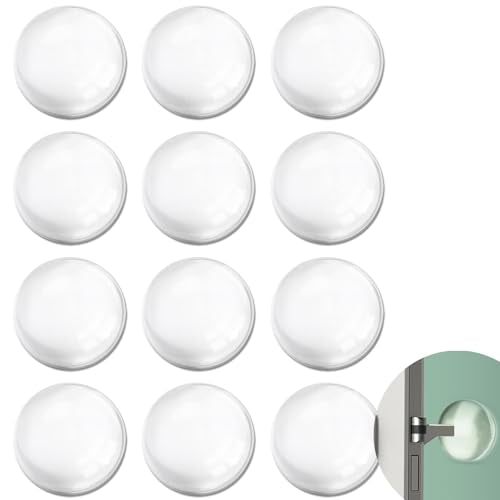 Door Stopper Rubber Door Stops Wall Protector, Transparent Self Adhesive Door Handle Knob Wall Shield Bumper Guard for Bathroom,Kitchen, Tables, Wall Fridge Cabinet Headboard 12 Pack (Pellucid Clear) - color: Pellucid Clear