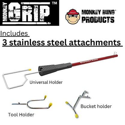 Monkey Grip Hands Free Innovative Extension Ladder Accessories Universal Tool Holder Perfect for Paint Buckets, Tool Bags, Power Tools and More (Monkey Grip)