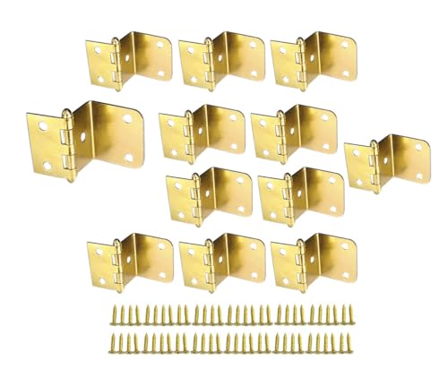 QCAA Durable Steel Chest Hinge for Box, Door & Cabinet, 1-1/2" Width x 1.2 mm Thickness, Brass Plated, 12 Pack, Made in Taiwan - color: Brass Plated, size: 12 Pack (1-1/2" X 1.2mm)