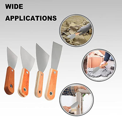 Utoolmart Putty Scraper 4" Cr-V Steel Stiff Putty Knives with Plastic Handle for Taping Paint Wall Floor Tile 2Pcs - size: 4 inch
