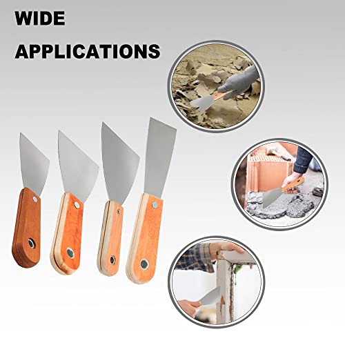 Utoolmart Putty Scraper 2.5" Cr-V Steel Stiff Putty Knives with Plastic Handle for Taping Paint Wall Floor Tile 2Pcs - size: 2.5 inch