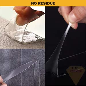 KLAPiT Super Tape Clear Double Sided Heavy Duty Adhesive 40in Enhanced Nano Technology Waterproof Mounting Tape Holds 90 lbs 2.28lb per Inch - style: 2 Packs
