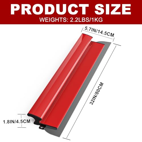 32 Inch Drywall Skimming Blade, Replaceable 0.38mm Stainless Steel Blade, Drywall Trowel for Gyprock, Drywall and Wall-Boardrd, Ergonomically Designed Grip - size: 32 Inch