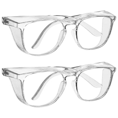 ElevateTech Safety Glasses Goggles, 2 Pcs Anti Fog Protective Eyewear Clear Eyelash Protector Shower Goggles Shield - color: Clear