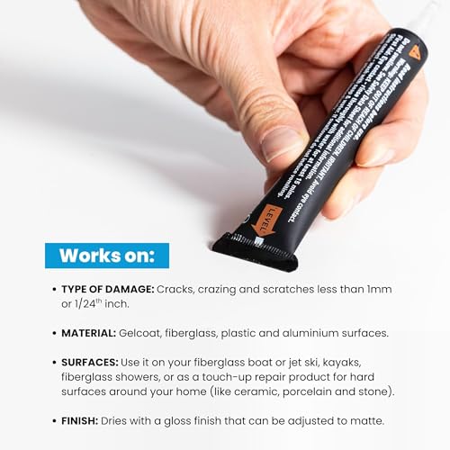 MagicEzy Hairline Fix - (Matterhorn White) - Gelcoat Repair Kit - Fix Cracks and Scratches Like a Pro - Fiberglass Boat Repair Kit - Boats, Jet Skis - color: Matterhorn White