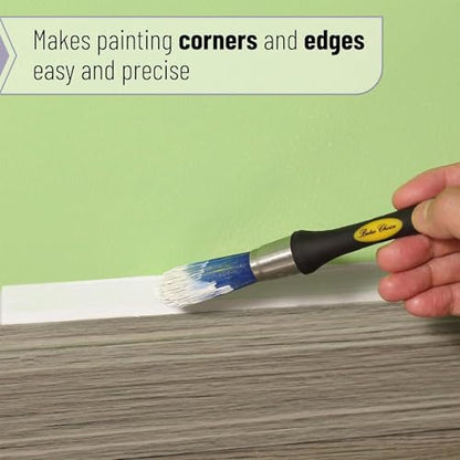 Trim Brush Set Paint Brush, 3 Pack Small Round Paint Brushes for Walls, Touch Up, Trim Brushes for Painting, Ergonomic Handles, Painting Tool for Edges, Corners & Detail Wor