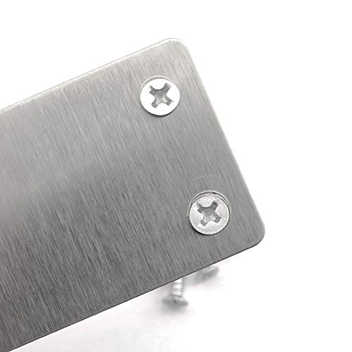heyous 10pcs Stainless Steel Straight Support Shelf Bracket Flat Corner Brace Brackets Mending Plates Repair Fixing Joining 60 x 38mm with Mounting Screws