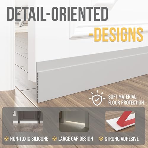 SYIPO Door Draft Stopper for Huge Gap, 3" W x 39" L, Adjustable, Gray - color: Gray