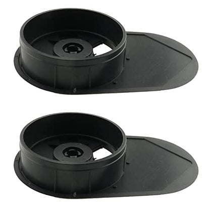 HJGarden 2PCS 60mm Oval Desk Grommets, Oval Desk Gasket with Lid, Desk Wire Cord Cable Grommets Hole Cover for Office PC Desk Cable Cord Organizer Plastic Cover, Black
