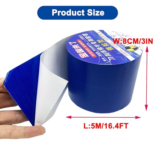 Tarpaulin Repair Tape, 3.15IN*16.4FT Blue Waterproof Tarp Repair Tape Patch, Heavy Duty RV Covers Tent Repair Tape for Truck Camper Travel Trailer Boat Covers - color: Blue