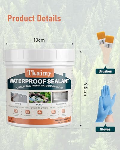 Tkaimy Transparent Invisible Waterproof Coating Agent, 17oz Liquid Waterproof Sealant Indoor & Outdoor Clear Water Sealant, Water-Based - style: 17 OZ