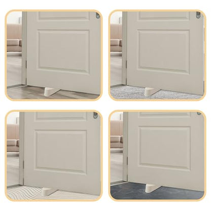 Door Stopper Door Stop Wedge Non Scratching Door Holder Small White - Pack of 4 - color: White