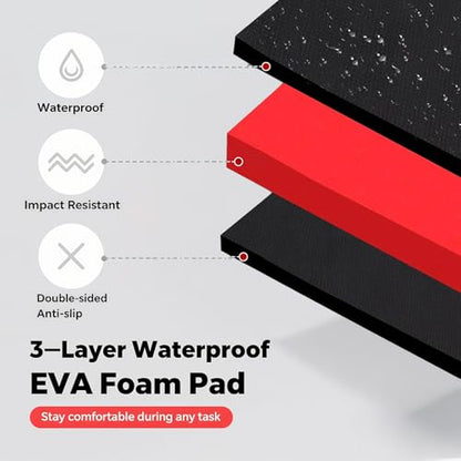 Foldable Mechanic Mat, 46.46''x19.29'' Extra Large Heavy Duty Cushion Pad, Waterproof Mechanics Pad for Ground, Garage, Gardening, Knees Protection, EVA Mechanic Mat for Working Under Car