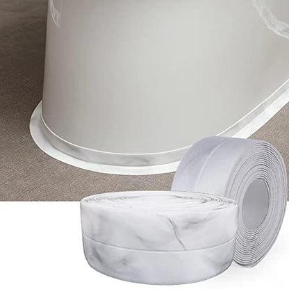 Kitchen & Bath Tape Caulk Strip, 1.5 Inch 10.5 Ft PVC Self Adhesive Waterproof Caulking Sealing Tape, Decorative Sealant Trim for Kitchen Sink Toilet Bathroom Shower and Bathtub (CloudMarble3.2M) - style: CloudMarble3.2M
