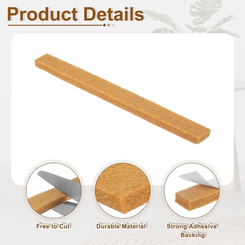 uxcell Felt Strips with Adhesive Backing, 20 Pcs 1/2" x 6" x 0.2" Anti Scratch Furniture Felt Tapes Self-Stick Pads for Protecting Hardwood Floor, Light Brown - color: Light Brown