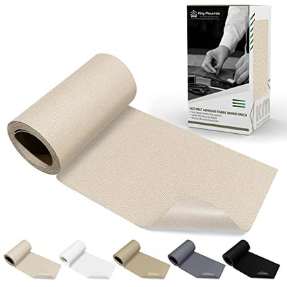 KING MOUNTAIN Canvas Iron on Patch,3"×60",Waterproof 100% Cotton Fabric Repair Patch,Used for Various Sofa,Tent,Clothes,Seats,Suitcases (Beige2.0) - color: Beige2.0, size: Canvas-3"x60"