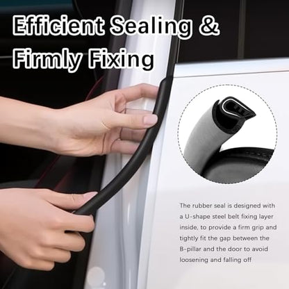 2PCS 2.62Ft Car Door Weather Stripping Rubber,U-Shape Thickened Car Door Seal Strip Rubber Edge Trim for Noise Reduction,Dustproof Push-in Cars Doors Rubbers Seal Strip