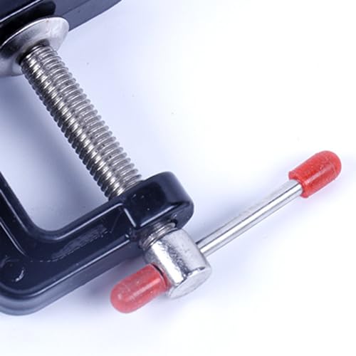 Mini Vise Clamp Small Bench Vice Clamp on Table Vise Drill Press Vice for Wood Craft Carving Jewelry Making DIY Clip on Tool, Black