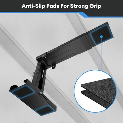 Ladder Extender Pro, Heavy-Duty Ladder Stabilizer High Strength, Non-Slip Adjustable Extendable Ladder Leveler for Stairs (12.3-18.5" H, 16.8-29.8" L) 500 lb Capacity, Fits Telescopic/Straight Ladders