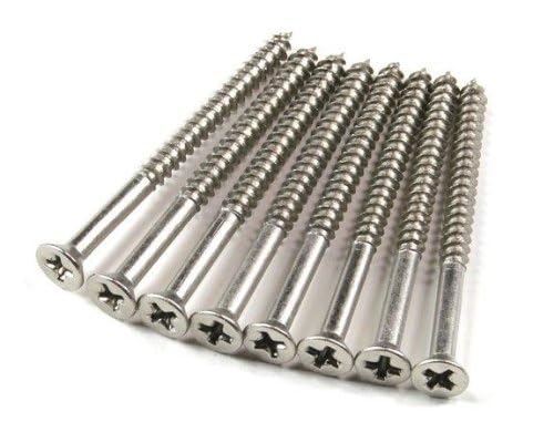 Hinge Outlet Wood Screws, Heavy-Duty Screws for Doors, Cabinets, Furniture & DIY Projects (Satin Nickel, 9 X 2 1/4, 24 Pack) - color: Satin Nickel