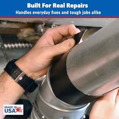 Made in USA – Black Butyl Waterproof Repair Tape | Heavy-Duty Roof Patch & Leak Seal | Flexible, Weatherproof Butyl Sealant Tape for Cracks, Gutter, RV & Roofing Repairs | 4 Inch x 5 Feet - color: Black 4 Inch