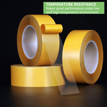 Ultra-Thin Clear Double Sided Tape 1 Inch x 82 Feet Heavy Duty Transparent Two Sided Mounting Tape for LED Strips, LCD Screen Repair, Woodworking, Crafts, Posters, Scrapbook, Clothes, Residue Free - size: 1 inch x 82 feet