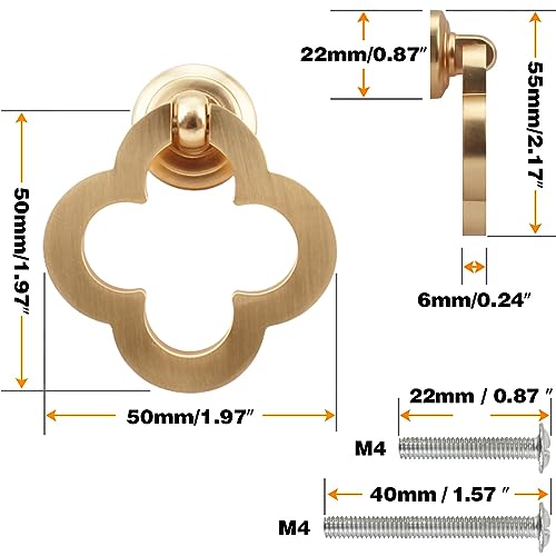 10 Pack 55mm Cupboard Knobs Cabinet Knobs, Gold Zinc Alloy Dresser Drawer Knobs with Screws for Kitchen, Bathroom, Bedoom - color: Gold