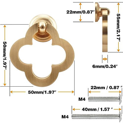10 Pack 55mm Cupboard Knobs Cabinet Knobs, Gold Zinc Alloy Dresser Drawer Knobs with Screws for Kitchen, Bathroom, Bedoom - color: Gold