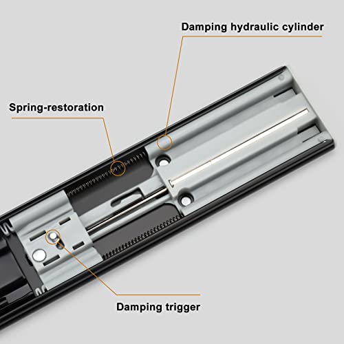LONTAN 2 Pair 18 inch Soft Close Drawer Slides Heavy Duty Cabinet Rails Kitchen Replacement 3 Section Full Extension Ball Bearing Drawer Rails Cabinet Runners 100lb Capacity - color: Black, size: 18 Inch