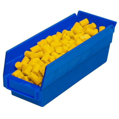 Akro-Mils 30120 Plastic Shelf Bins, Heavy Duty Storage Bins for Garage, Closet, and Drawer Organization, 12" x 4" x 4", Blue, 24-Pack - color: Blue