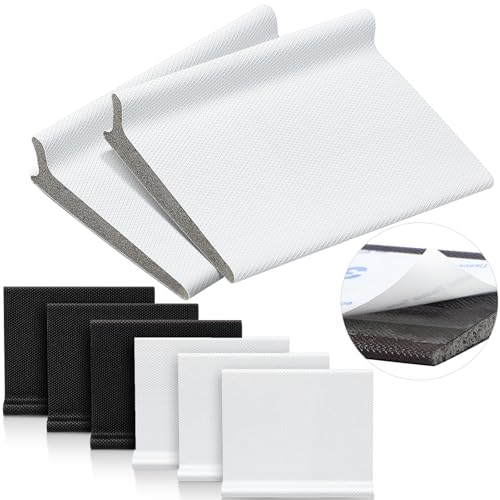 Jetec 6 Peices Self-Adhesive Door Corner Seals, Gap Filler Seal Strip Weather Stripping Draft Stopper Door Frame Seal Corner Foam for Weather Protection Isolation of Noise(White,Black) - color: White,Black