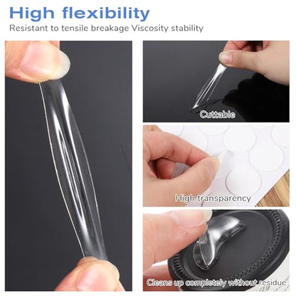 50 Pcs Double Sided Adhesive Dots for Car Dashboard, 1" Round Double-Sided Mounting Tape Clear Removable Sticky Pads for Vehicle Decor Car Phone Mounts Home Office