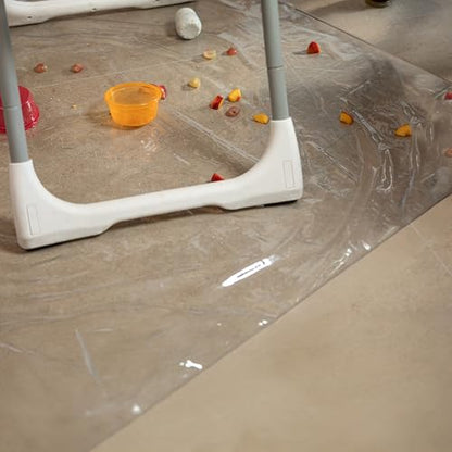 Nuby High Chair Square Floor Mat - Waterproof and Clear Floor Mat - Protects Floor from Spills and Messes - 49.5" x 49.5" - style: Square
