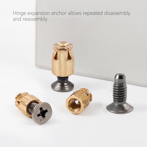 Durable and Robust 6mm Expansion Metal Hinge Dowel Inserts with Screws–Door Hinge Repair Kit for Secure Cabinet Door Fastening,Pack of 50