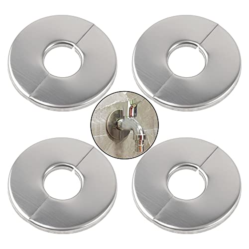 4Pcs 304 Stainless Steel Wall Split Flange Round Escutcheon Plate Cover for Various Pipes (34mm/1.34in) - size: 34mm/1.34in