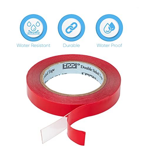HPP Double Sided Tape Clear, Heavy Duty Tape, Strong and Permanent for Outdoor and Indoor, (0.75in x 16ft) - size: 0.75in x 16ft