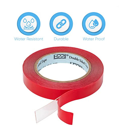 HPP Double Sided Tape Clear, Heavy Duty Tape, Strong and Permanent for Outdoor and Indoor, (0.75in x 16ft) - size: 0.75in x 16ft