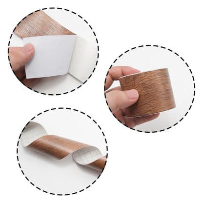 Lilaly 2 inches x 32 feet Wood Grain Repair Tape,Imitation Wood Grain Tape,Widely Used for Tables, Doors, Floor and DIY - color: Brown