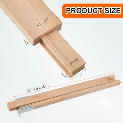 Maitys 2 Pcs Wood Drawer Slides Bottom Mount Classic 22 Inches Center Guide Track with Metal Slide Glides Traditional Wooden Drawer Rails for Dresser Replacement - size: 22 Inches
