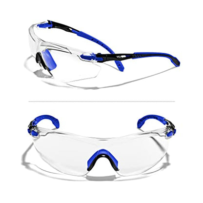 OPTIFENSE™ VS3 Anti Fog, Premium CLEAR/TINTED Safety Glasses, ANSI Z87+ (Click for frame/lens option) - color: Blue