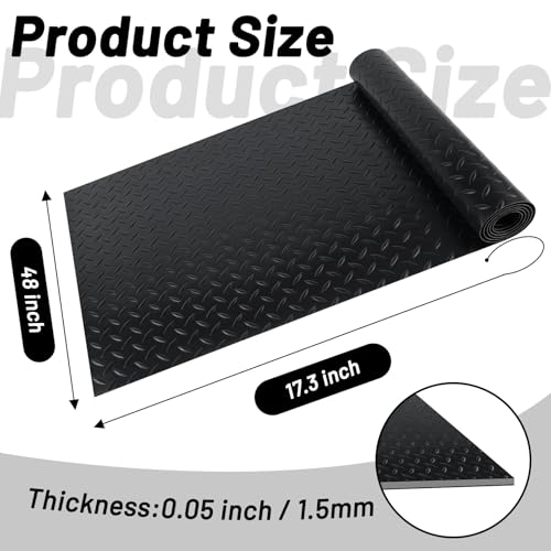 U0U 48" x17.3" Workbench Mat,Black PVC Waterproof Work Bench Pad,1.5mm Thick DIY Worktable Mat Workbench Cover for Protects Work Bench Tabletop (Black, 47.2" x17.3")