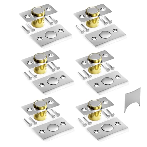 Tonitrui Silent Ball Catch, Adjustable Strong Magnet Door Catch，Using Noise Free, Replacing Door Ball Catch, with Identical Installation Dimension(6 Pack, Silver) - color: Silver, size: 6 Pack